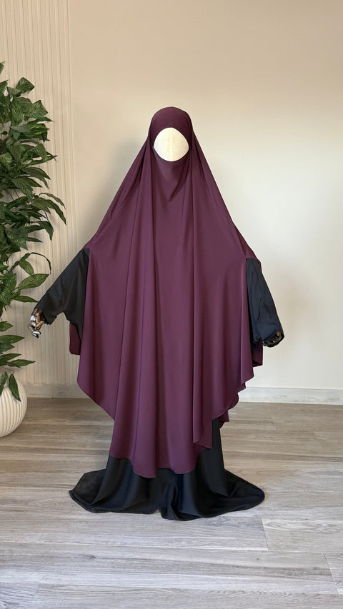 MAXI khimar à FENTES en SOIE DE MEDINE - IMAYZA