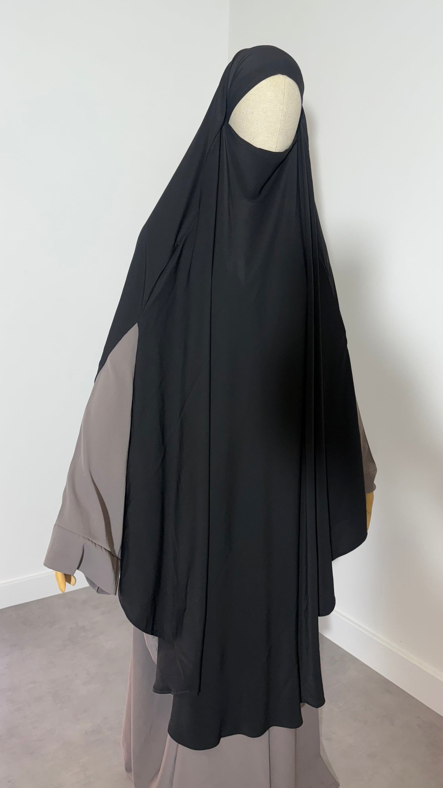 Maxi khimar à fentes en Soie de Medine