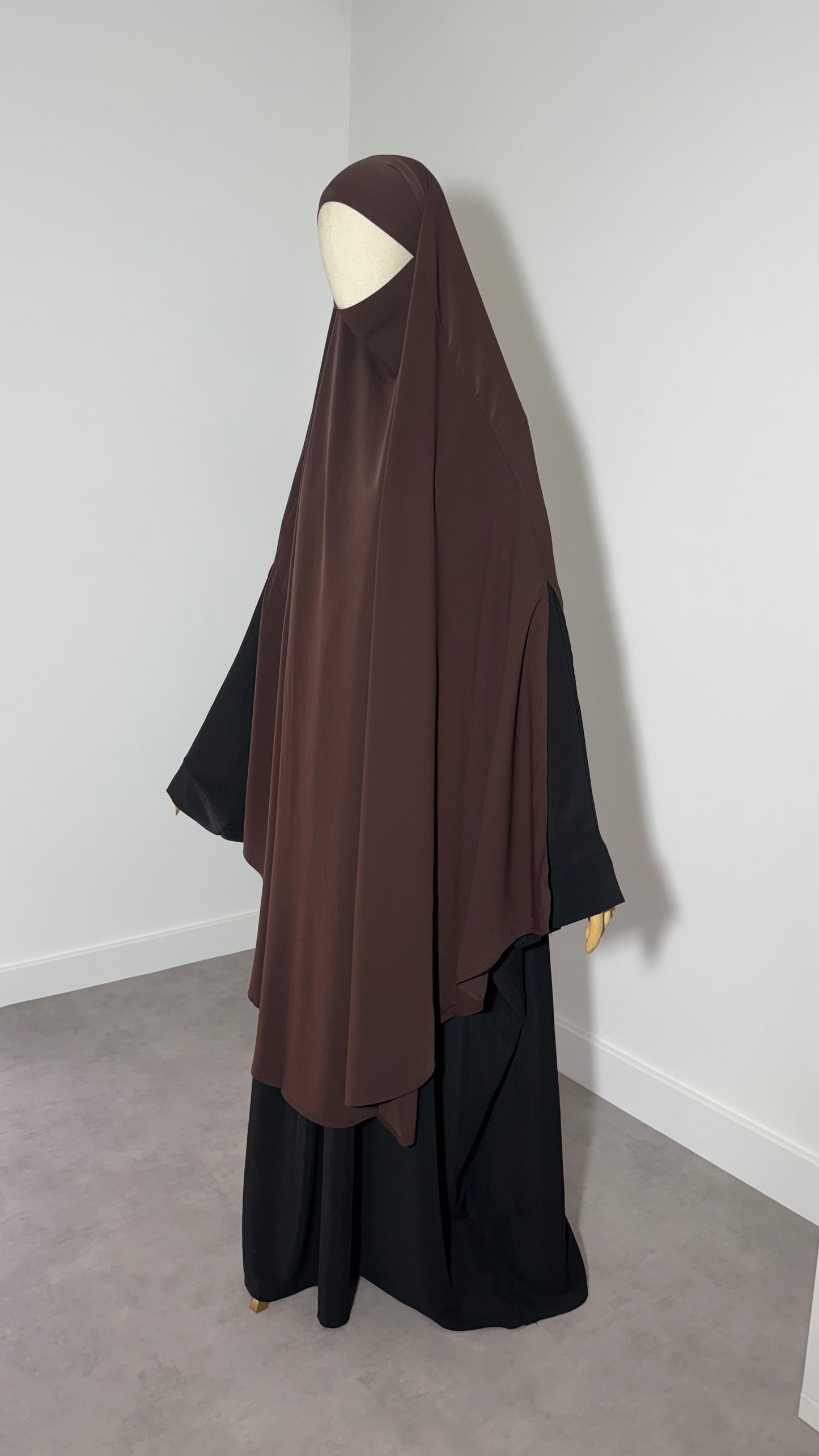 Maxi khimar à fentes en Soie de Medine