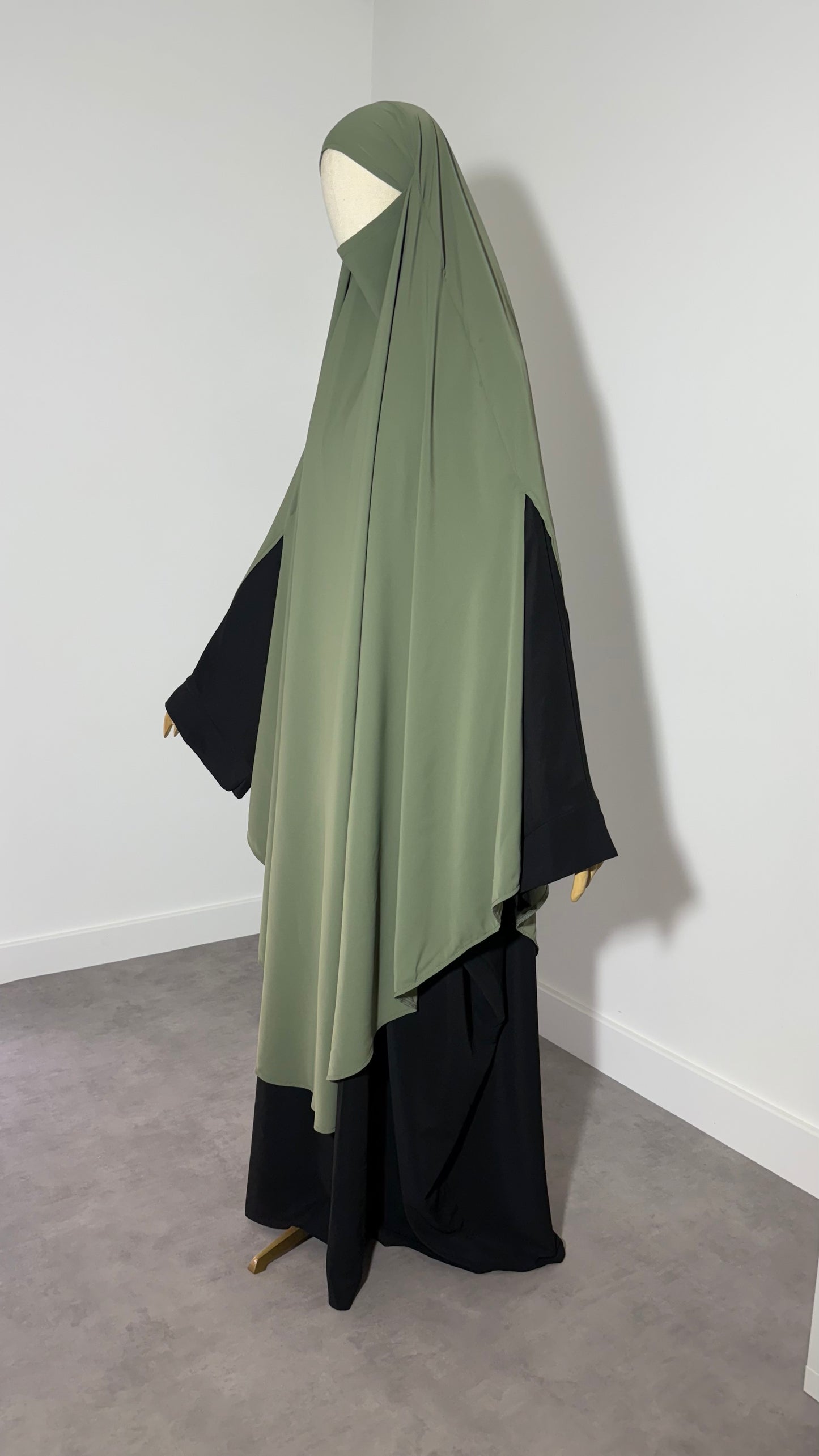 Maxi khimar à fentes en Soie de Medine