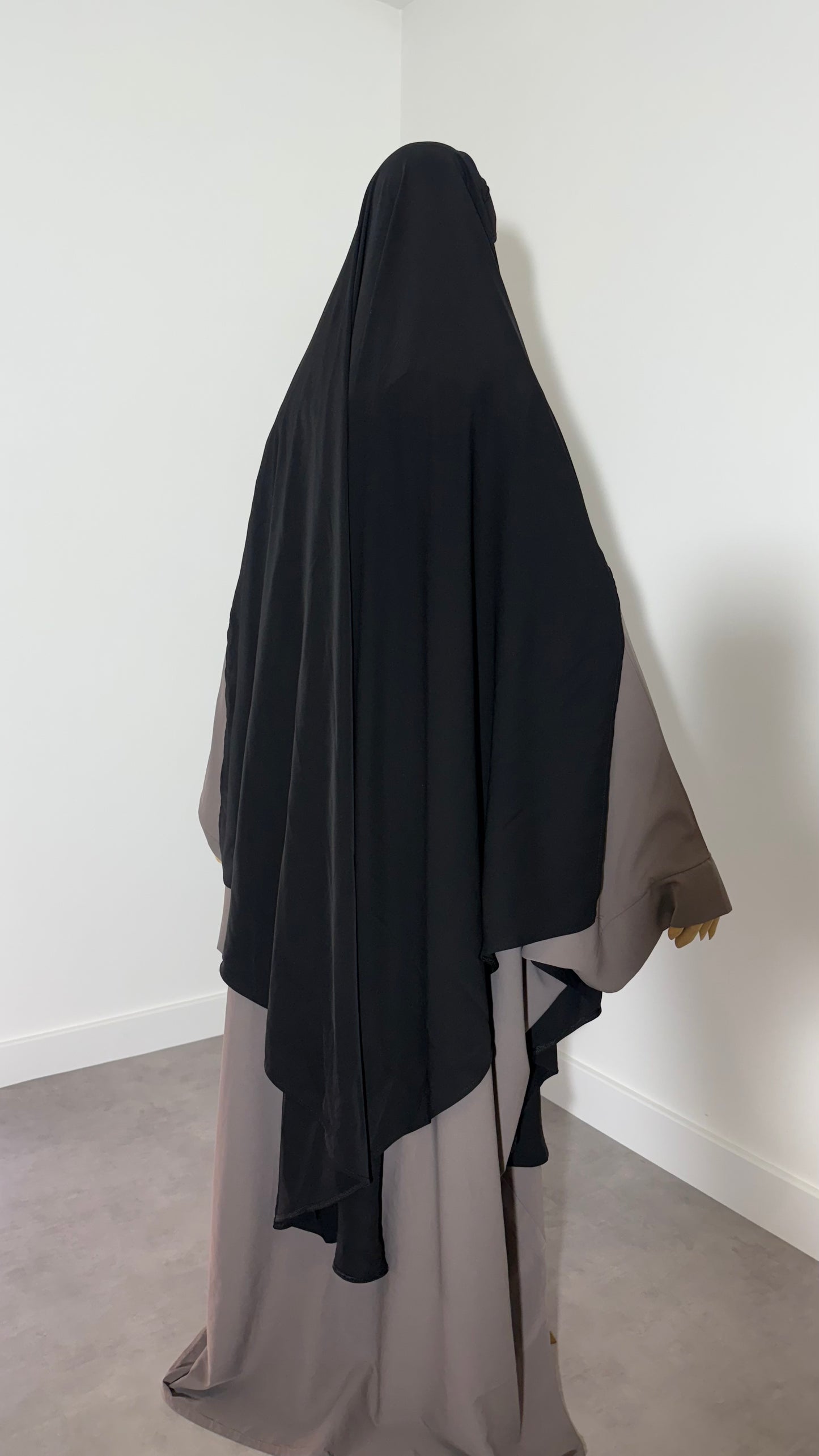 Maxi khimar à fentes en Soie de Medine