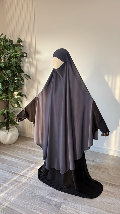 MAXI khimar à FENTES en SOIE DE MEDINE - IMAYZA
