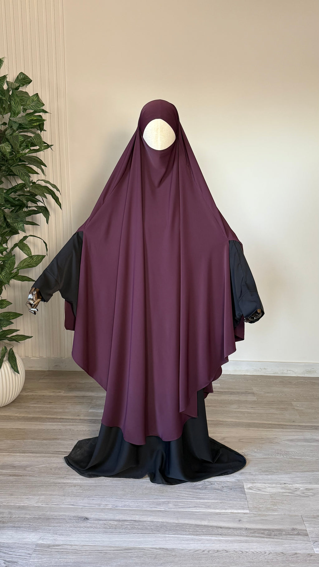 MAXI khimar à FENTES en SOIE DE MEDINE