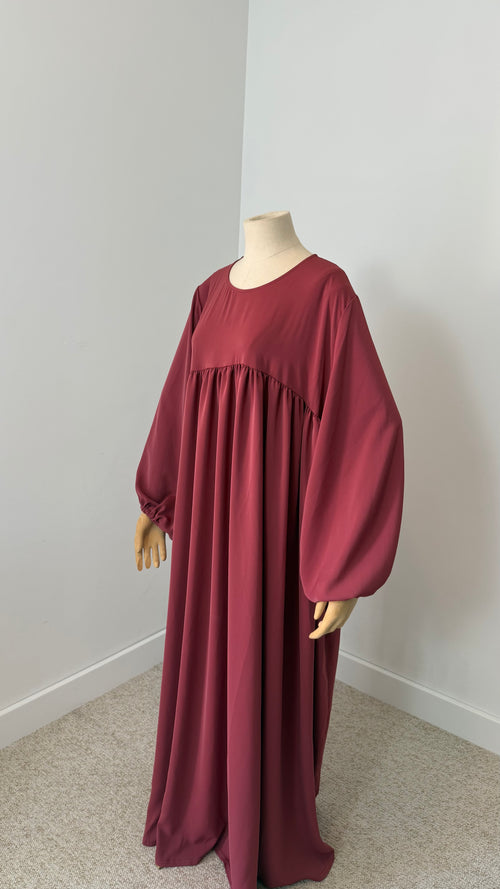 Abaya Manches Ballon Soie De Medine - Assya