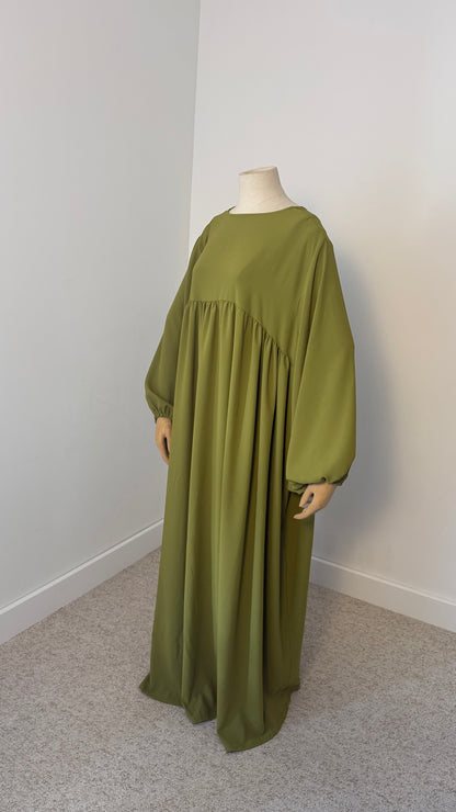 Abaya Manches Ballon Soie De Medine - Assya