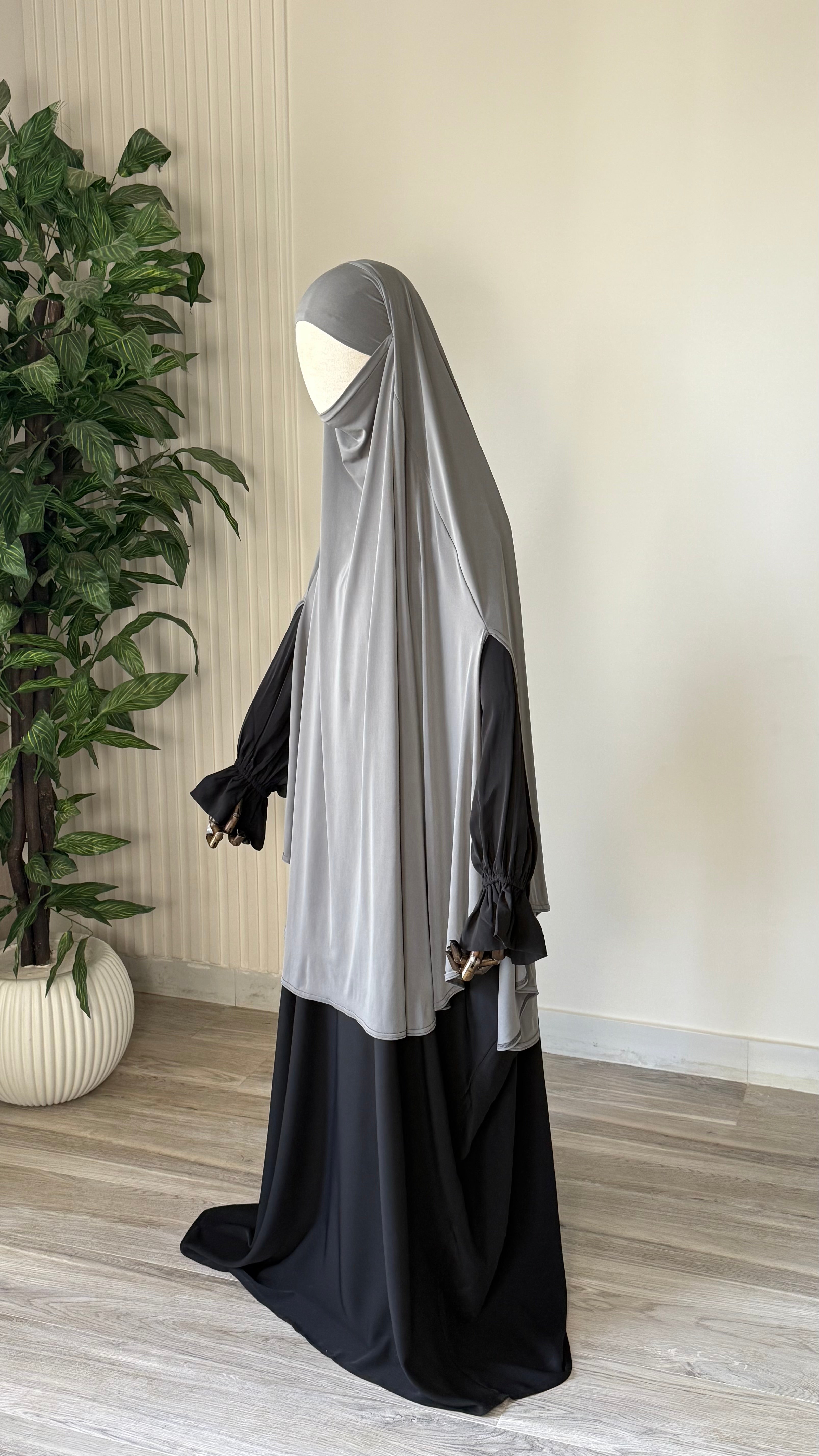 Khimar à FENTES JERSEY