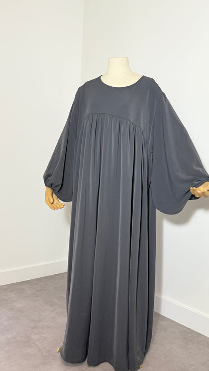 Abaya Manches Ballon Soie De Medine - Assya