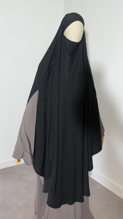 Maxi khimar à fentes en Soie de Medine
