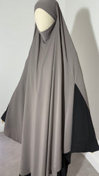 Maxi khimar with slits in Medine Silk
