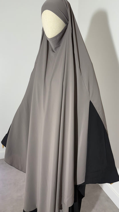 Maxi khimar à fentes en Soie de Medine