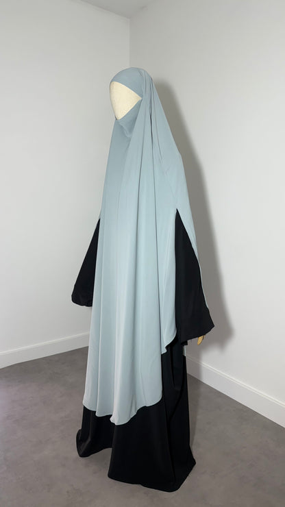 Maxi khimar à fentes en Soie de Medine