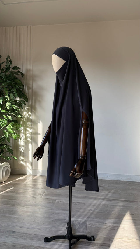 Khimar à FENTES en SOIE DE MEDINE Mi-Long - IMAYZA