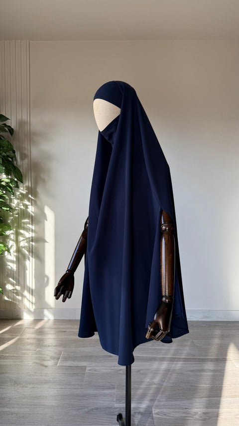 Khimar à FENTES en SOIE DE MEDINE Mi-Long - IMAYZA