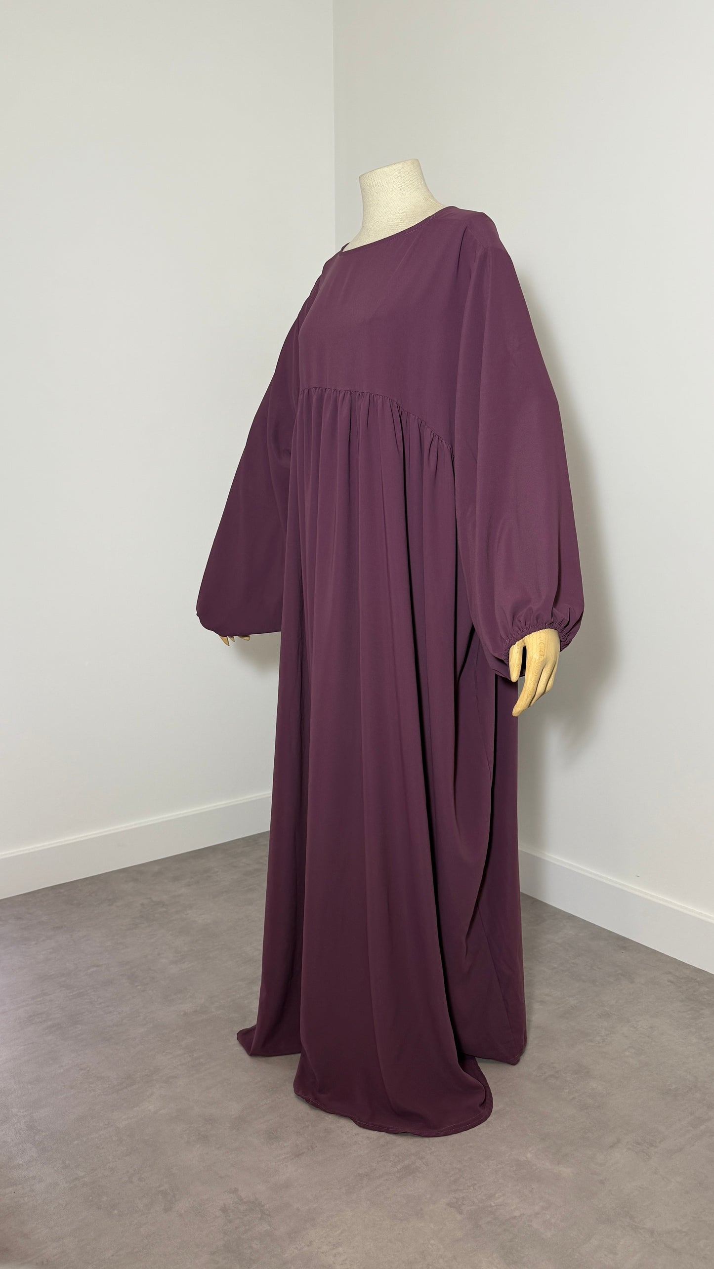 Abaya Manches Ballon Soie De Medine - Assya