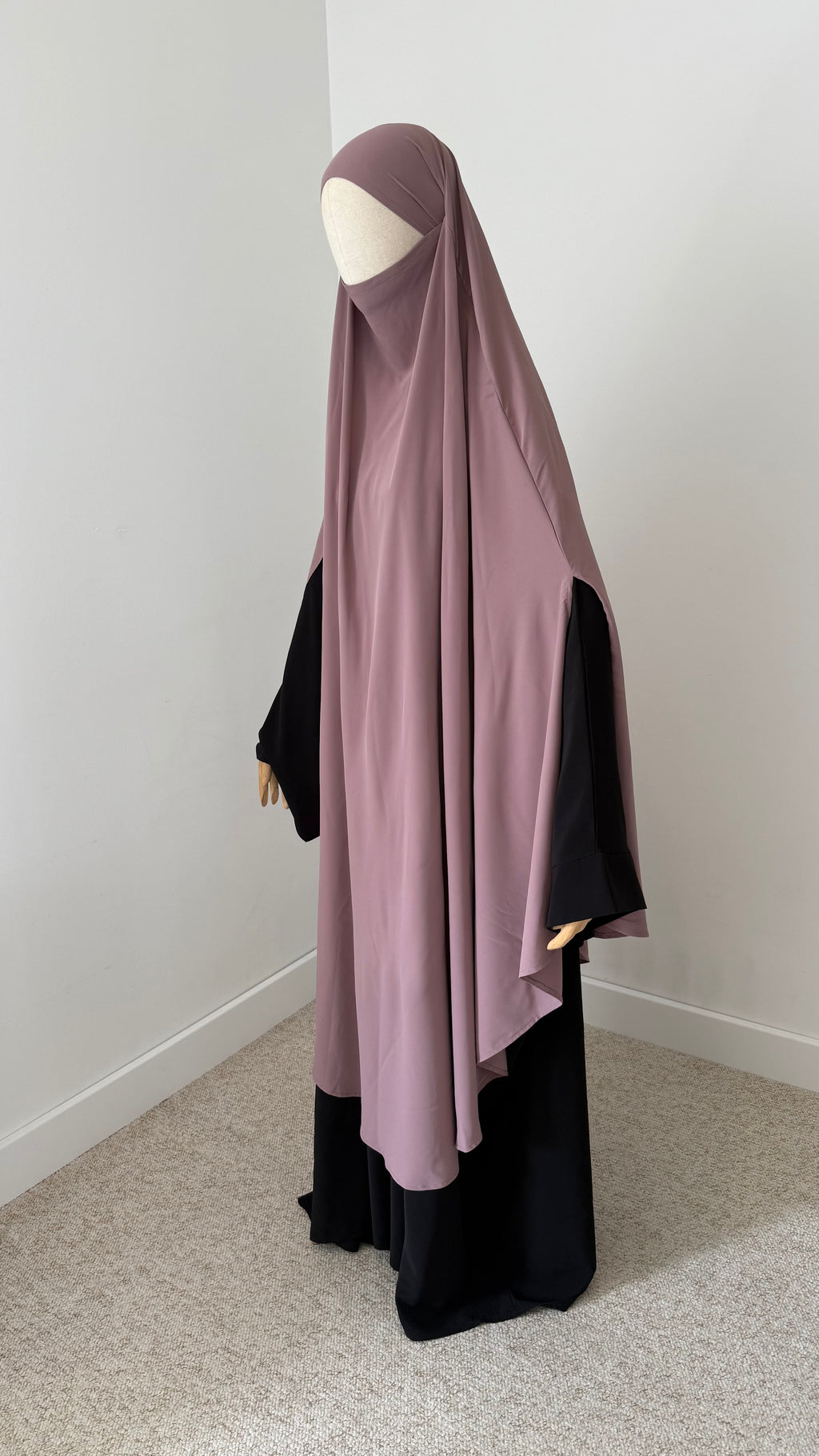Maxi khimar con spacco in Seta di Medina