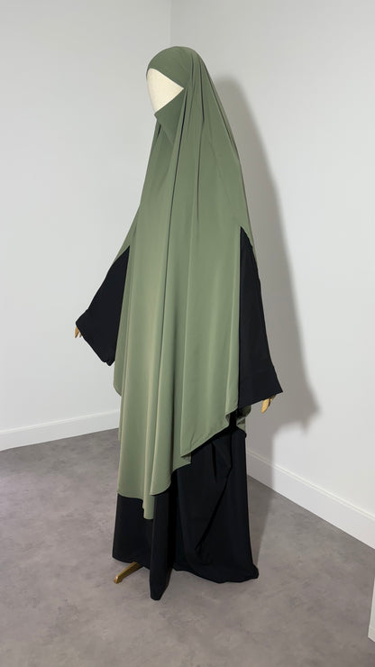 Maxi khimar à fentes en Soie de Medine