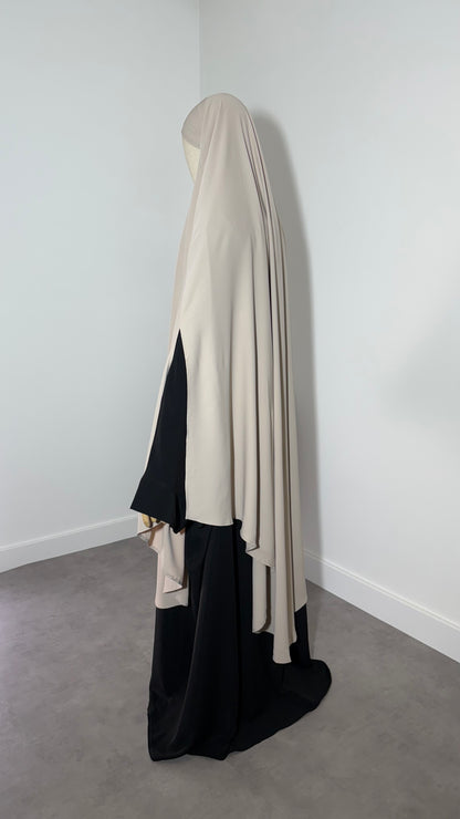 Maxi khimar à fentes en Soie de Medine