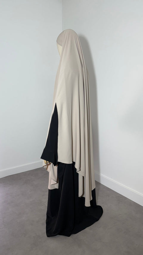 MAXI khimar à FENTES en SOIE DE MEDINE - IMAYZA