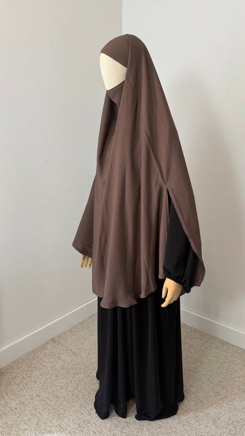 Khimar à FENTES en SOIE DE MEDINE Mi - Long - IMAYZA