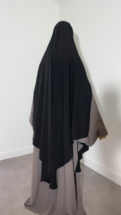 Maxi khimar à fentes en Soie de Medine