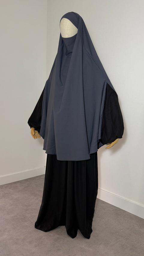 Khimar à FENTES en SOIE DE MEDINE Mi - Long - IMAYZA