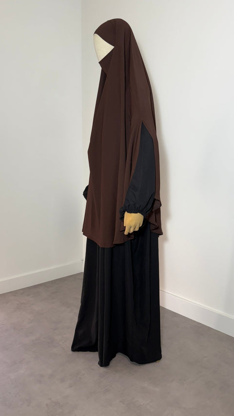 Khimar à FENTES en SOIE DE MEDINE Mi - Long - IMAYZA